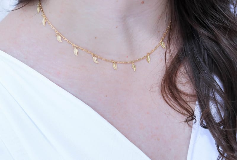 Colar Chocker Folhas Douradas Cartier banhada a ouro 18k — TK Semijoias
