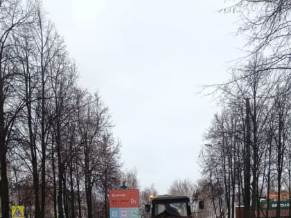 В Елабуге проводят обработку противогололедными материалами