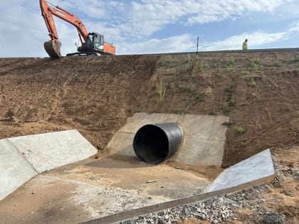 На обходе Нижнекамска идёт установка водопропускных труб