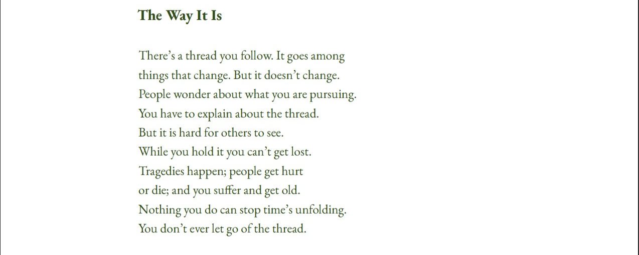 The Way It Is by William Stafford