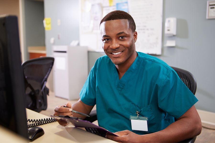 student practicing as a nurse after attending nursing colleges