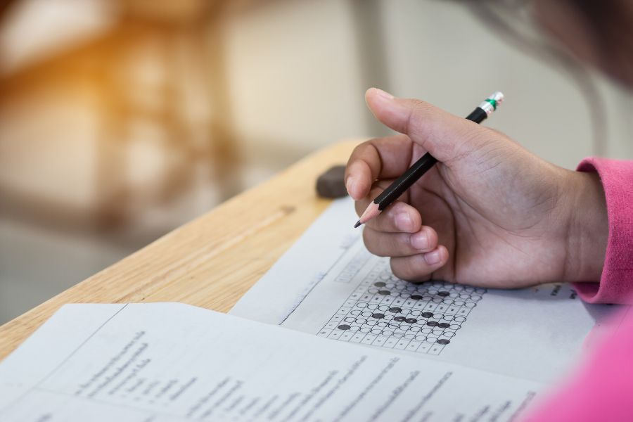 learner writing matric exam