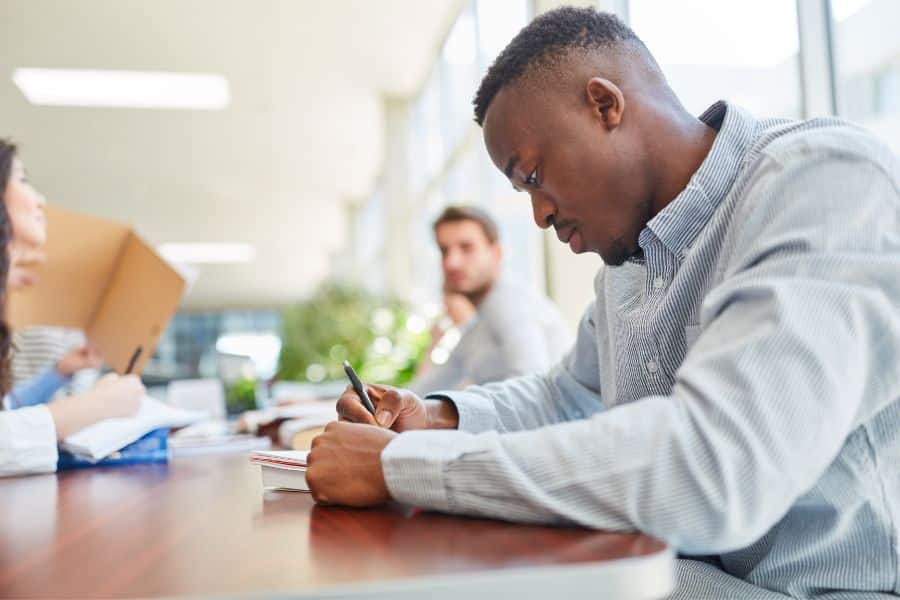 student writing a job motivation letter