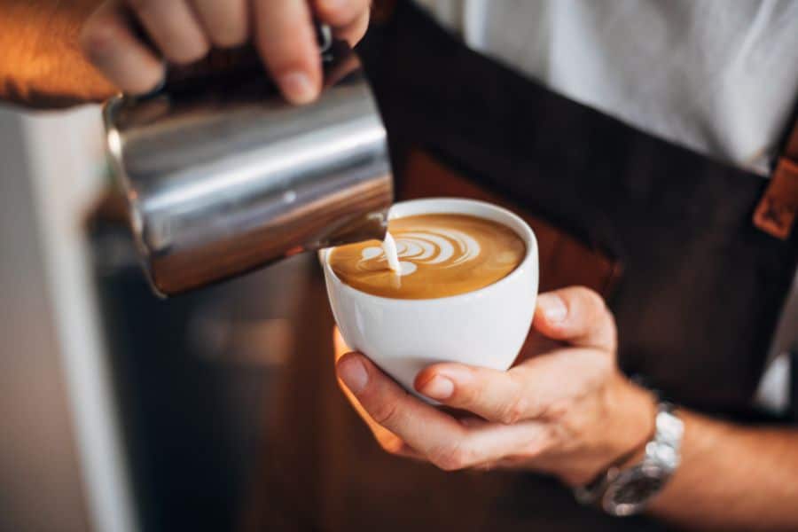 student working holiday job as barista