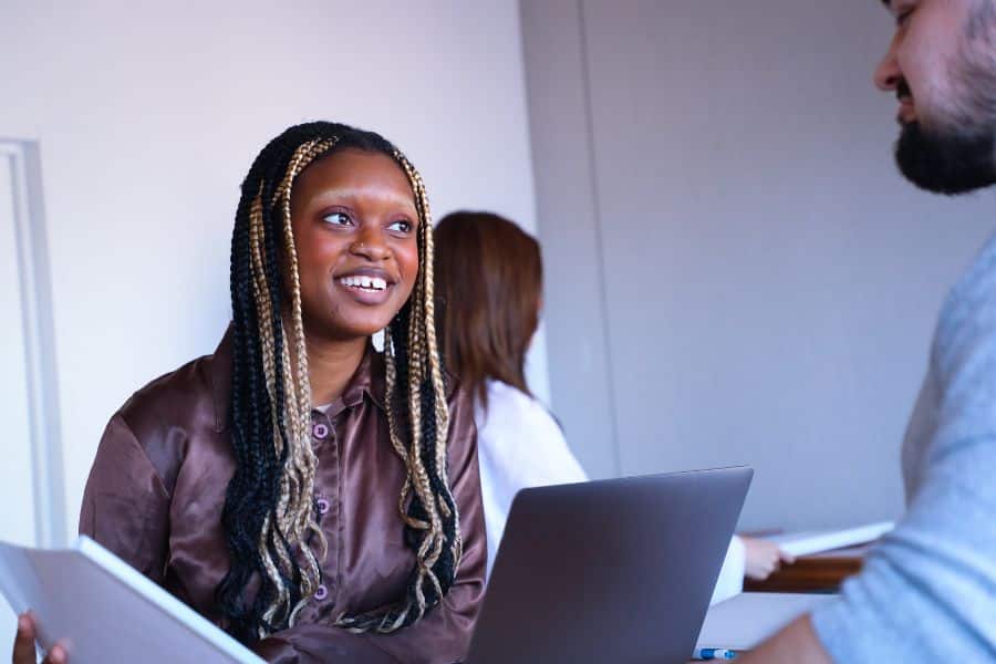 student working holiday job as administrative assistant