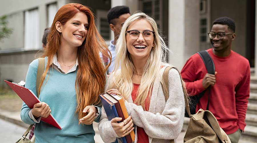 Group of university students on campus