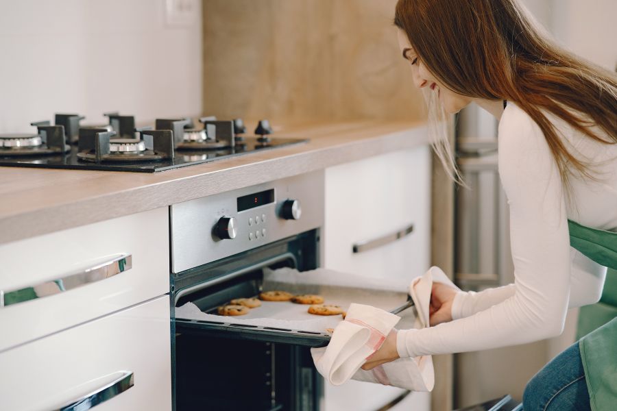 student learning how to bake during winter