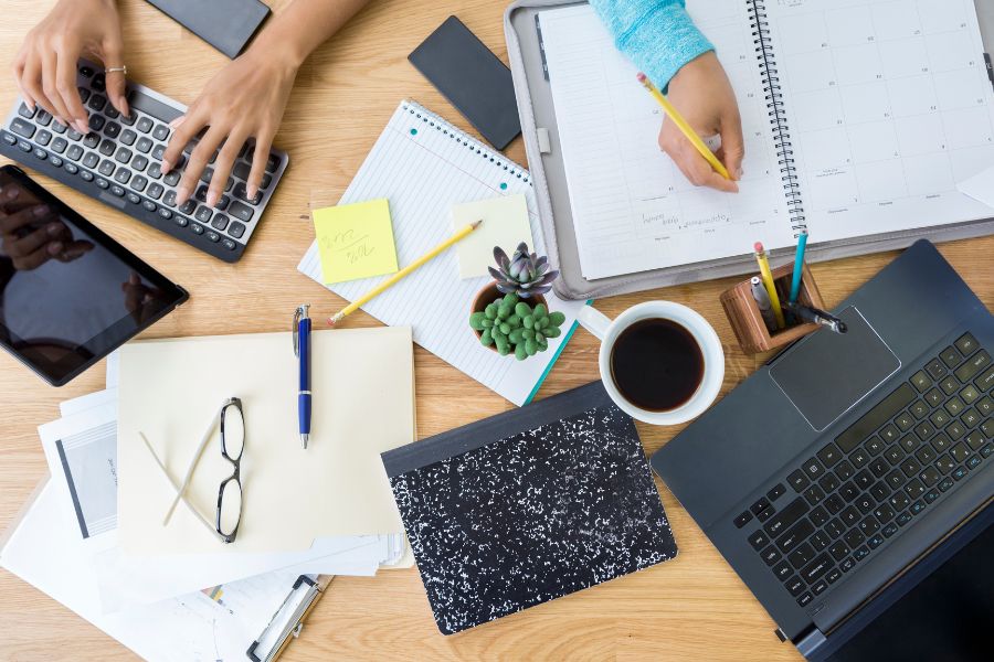 student creating study schedule for past papers