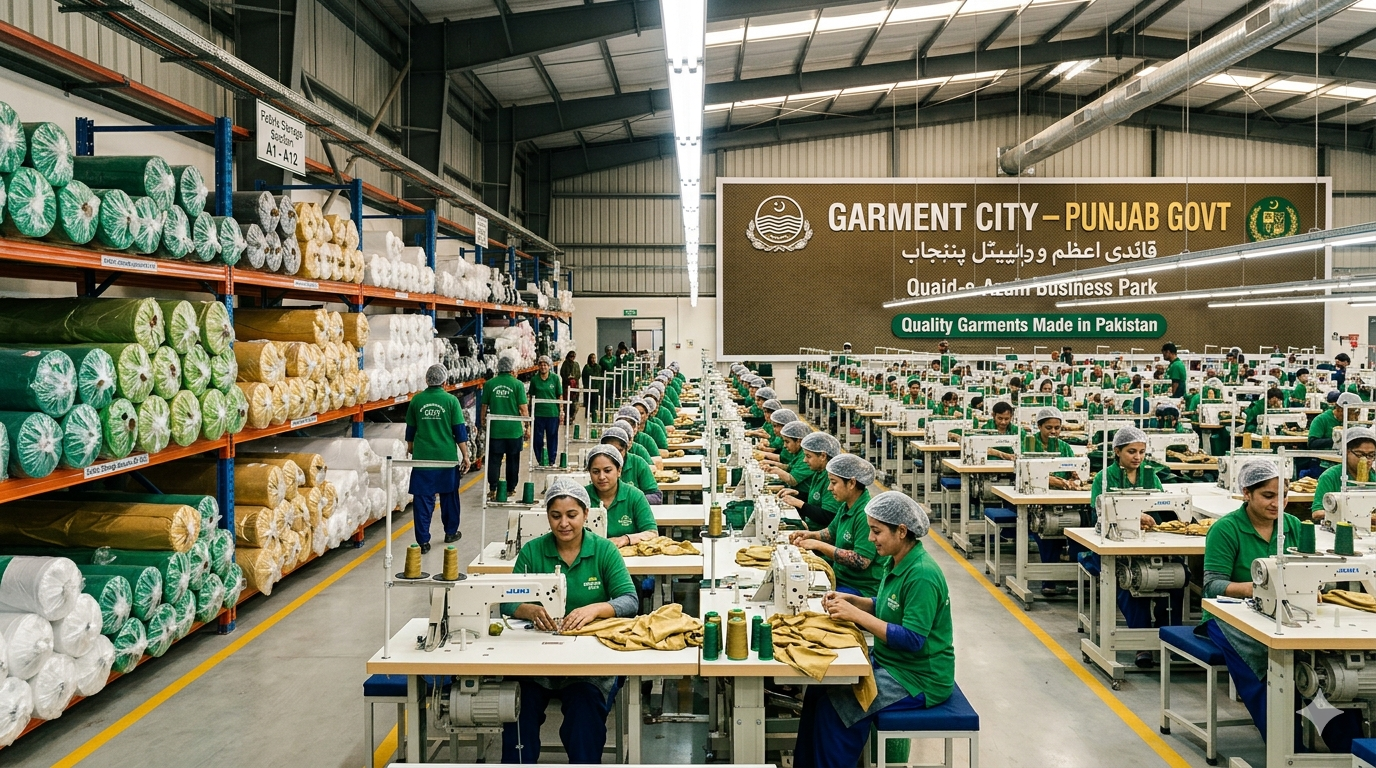 Garment City – Plug & Play at Quaid-e-Azam Business Park (QABP), Sheikhupura hero graphic