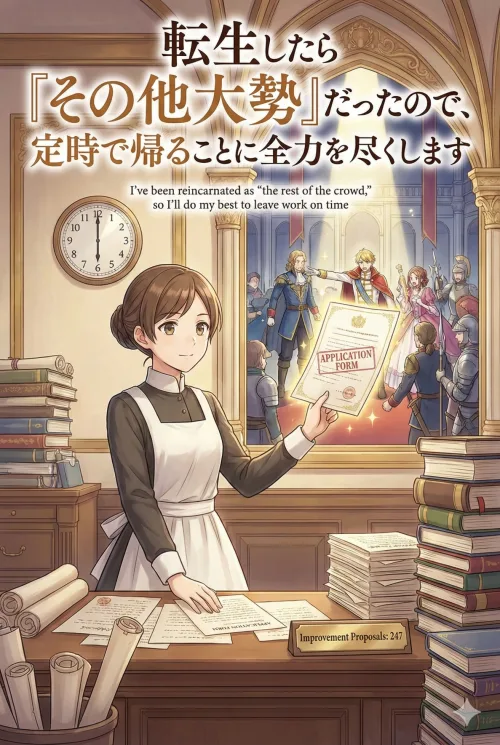I've been reincarnated as "the rest of the crowd," so I'll do my best to leave work on time by Kuzuha - isekai, Fantasy, Female Protagonist, Comedy, Slice of Life, another world, reincarnation, social novel cover