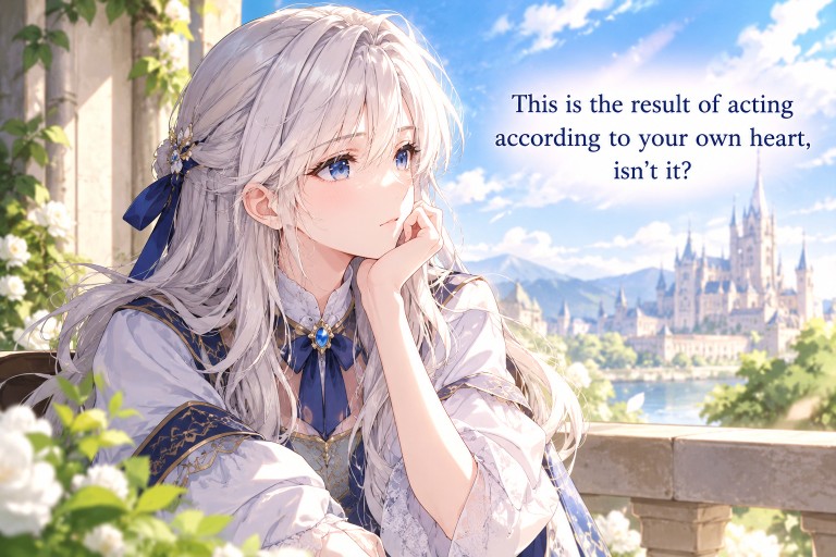 This is the result of acting according to your own heart, isn't it? backdrop