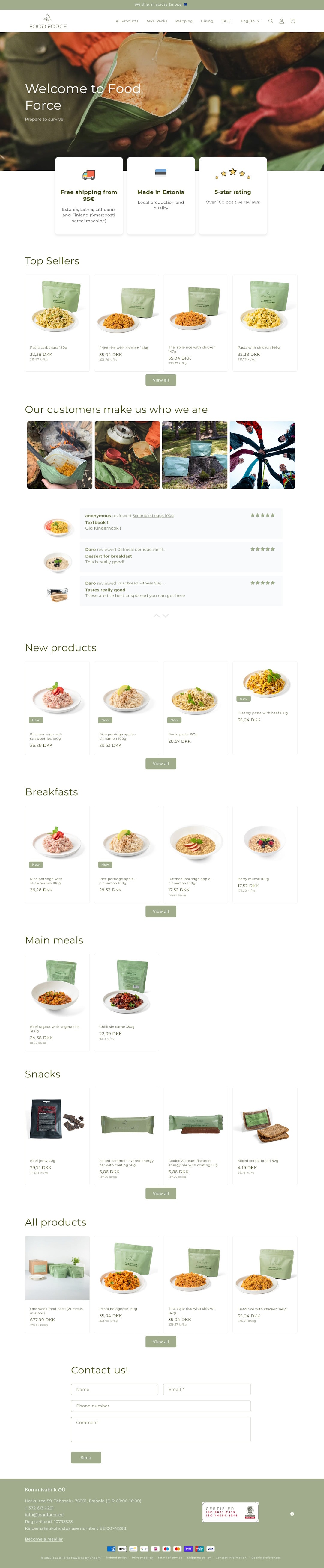 Food Force Shop koduleht