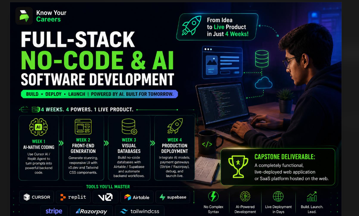 Full-Stack No-Code & AI Software Development (Live Classes)