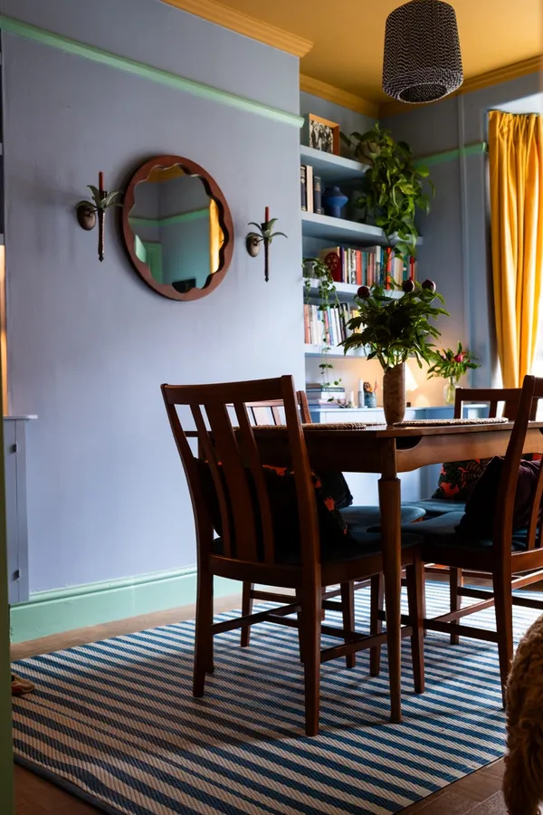 Dining room table and mirror