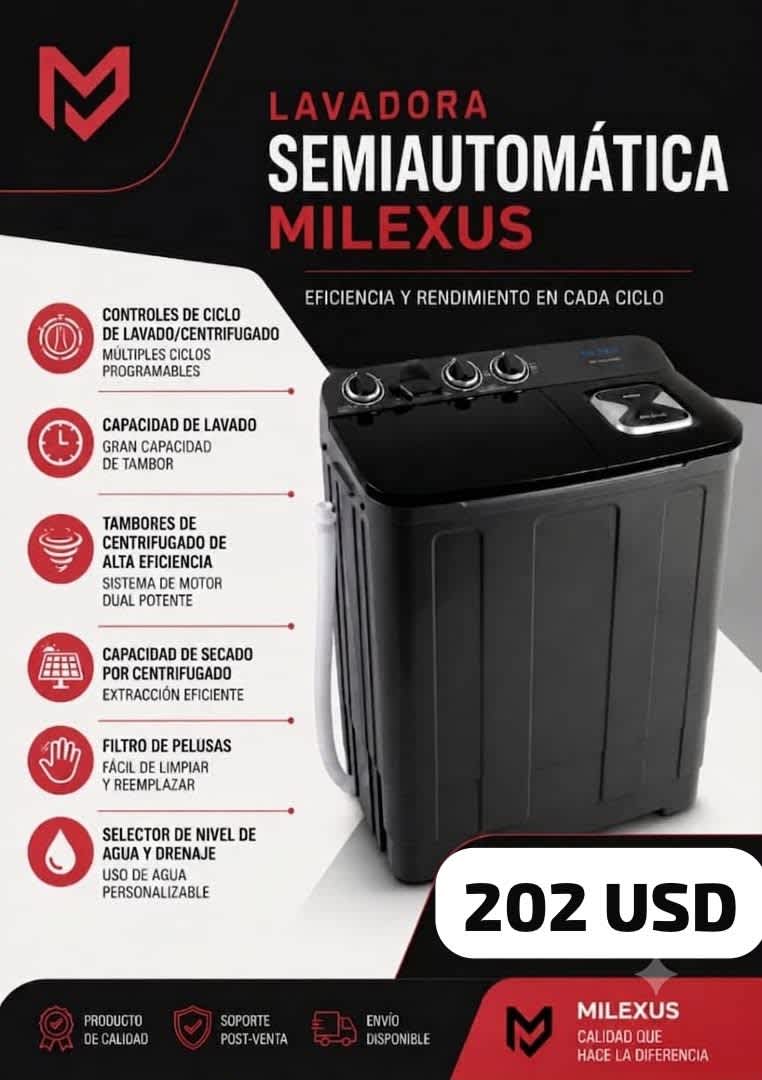 Lavadora semiautomatica Milexus 