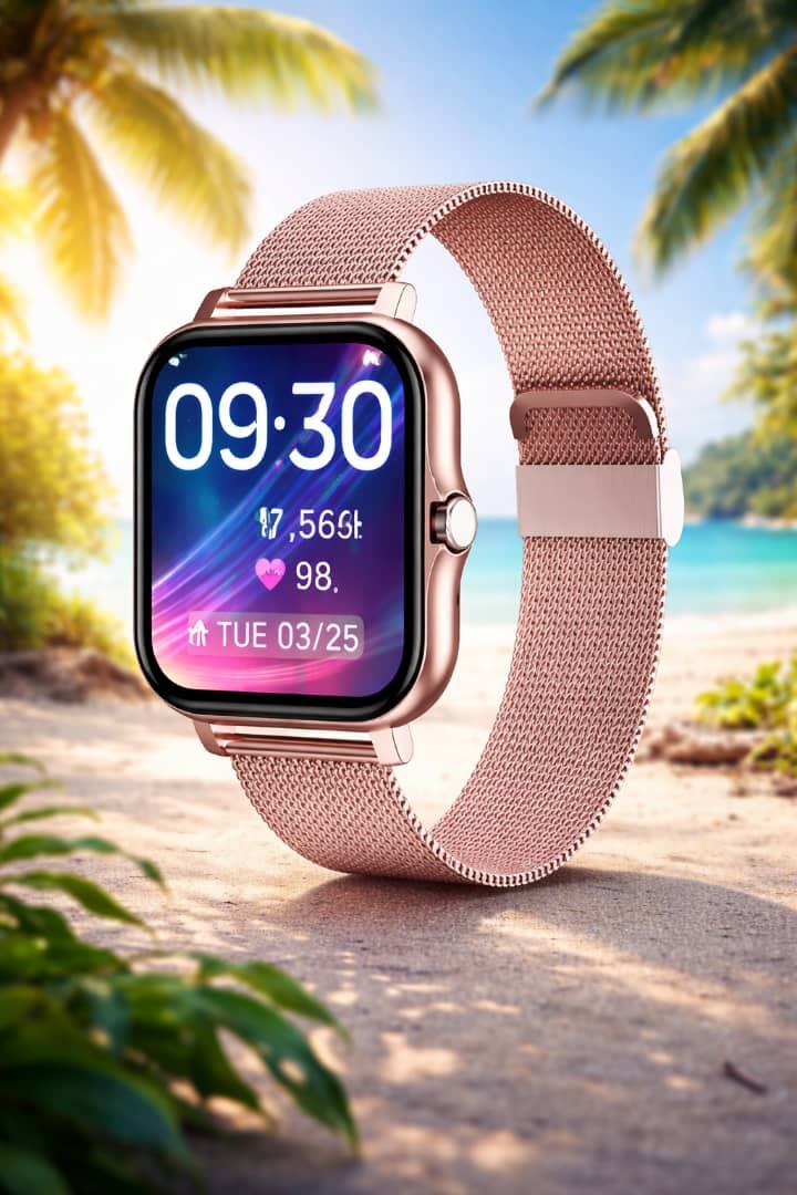 Reloj inteligente con Manilla dorada 