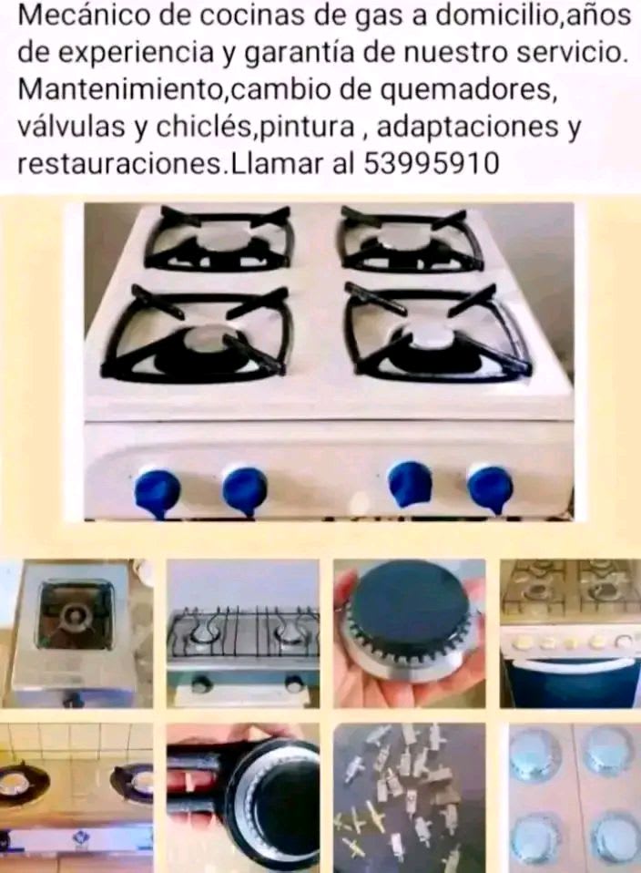 Mecánico de cocina de gas a domicilio sin costo adicional.