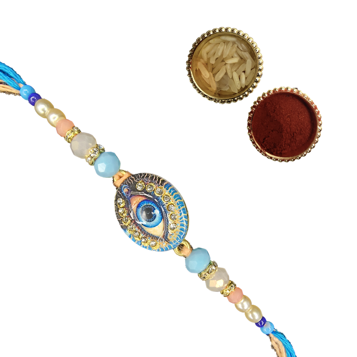 Premium Evil Eye Rakhi for Brother | Blue Nazar Suraksha Rakhi | Designer Rakhi by Trishaaya