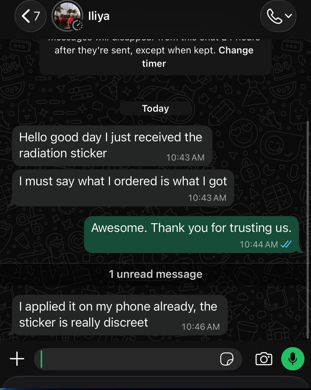 Customer review screenshot