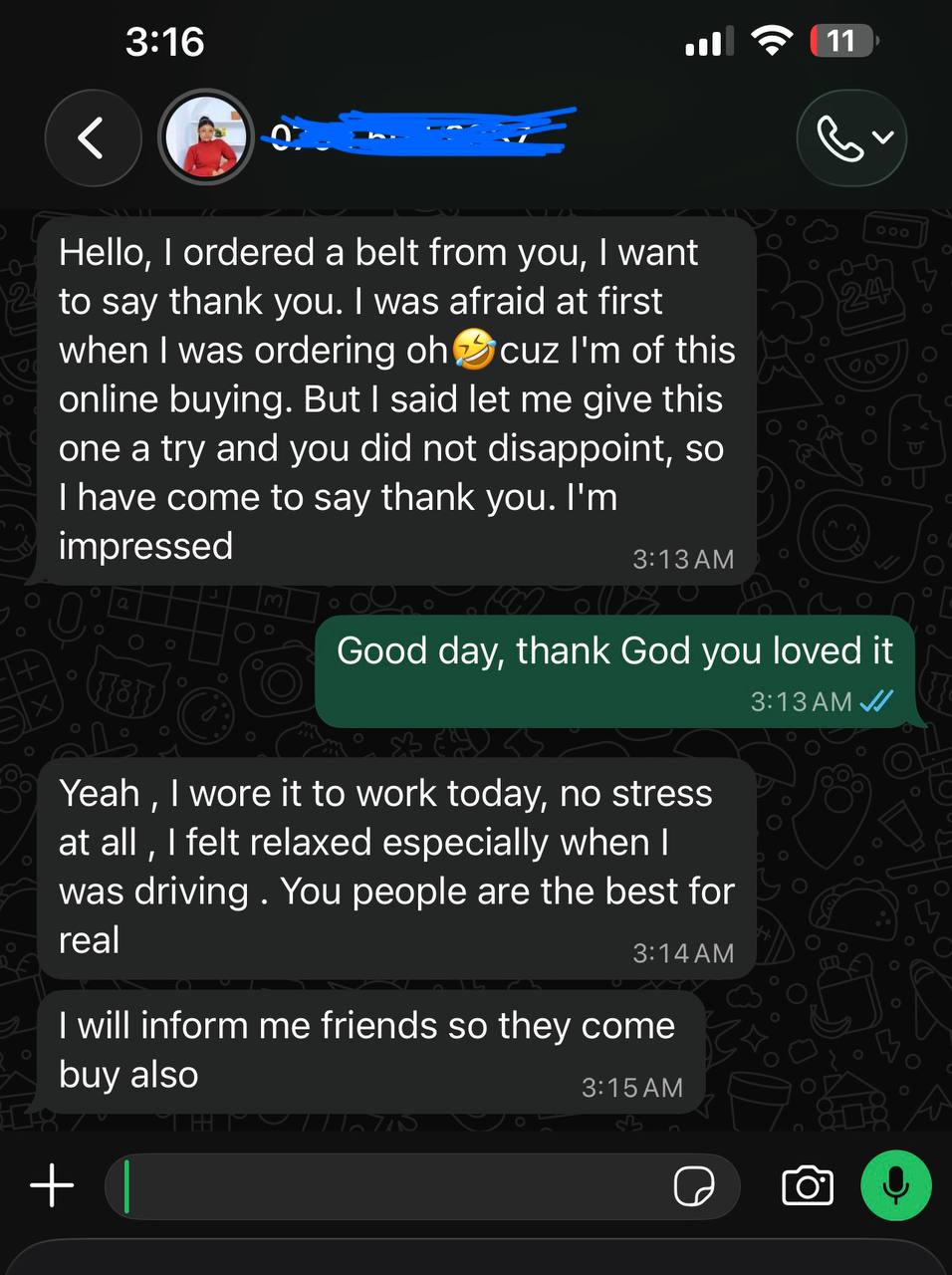 Customer review screenshot