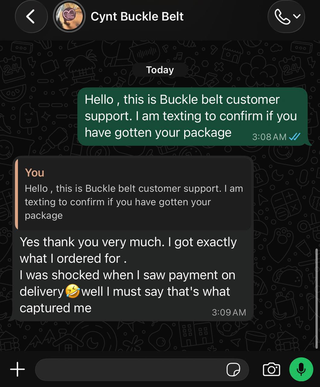 Customer review screenshot