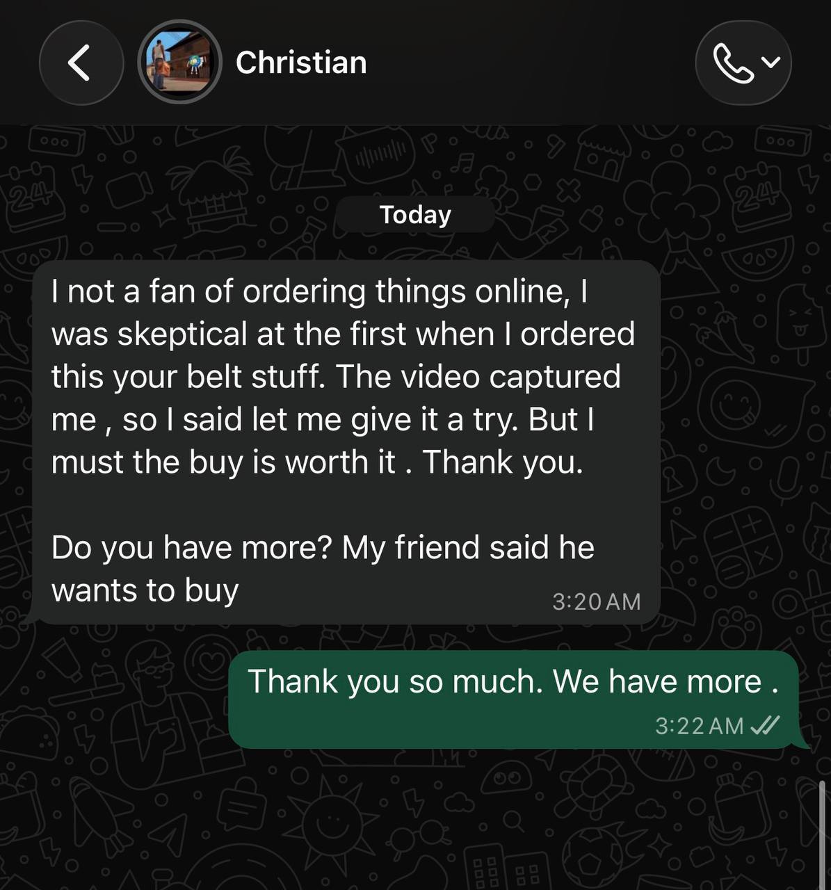 Customer review screenshot