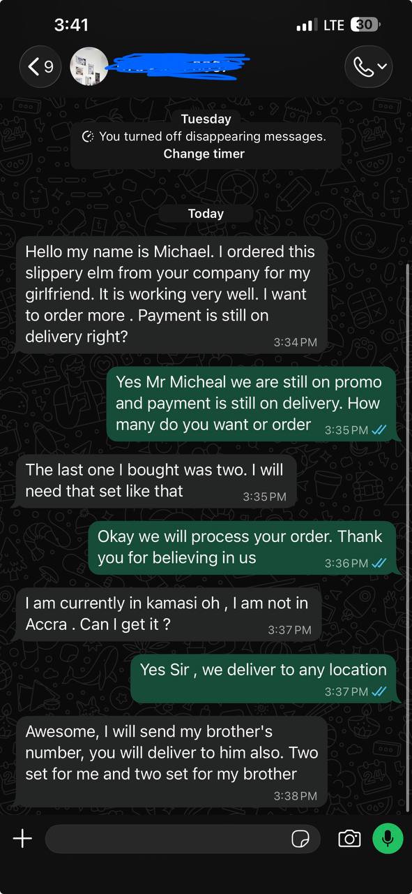 Customer chat review screenshot 1