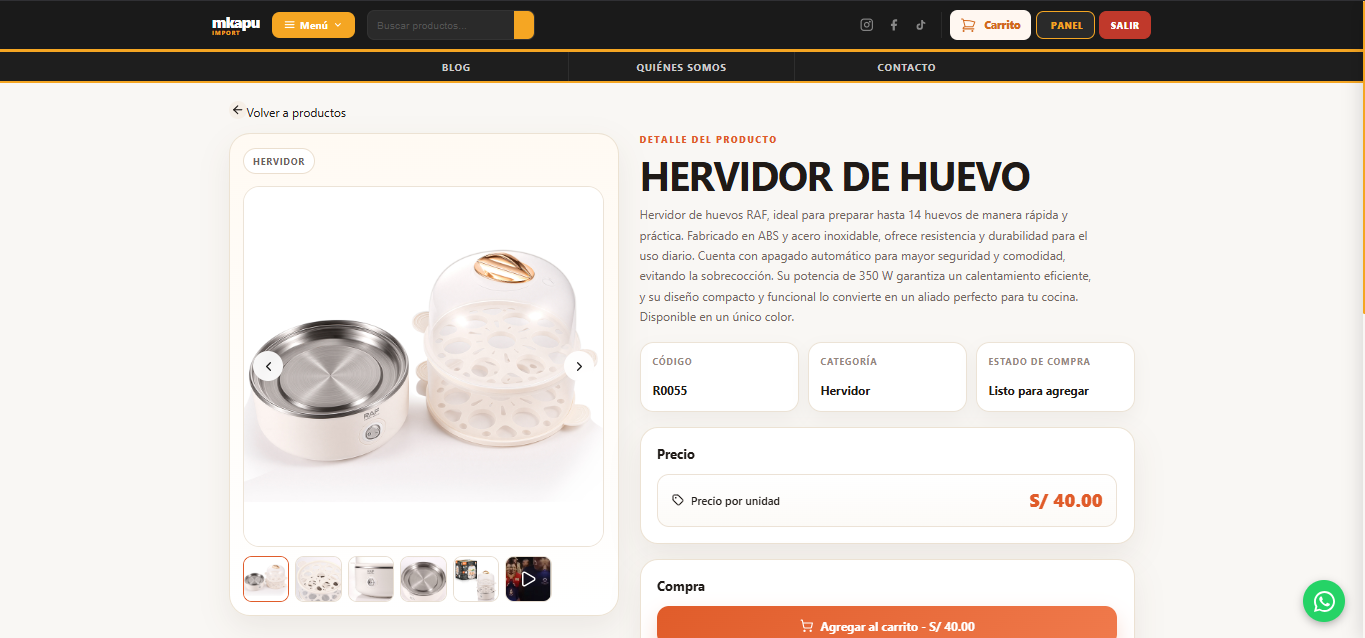 MKapu Import — E-commerce