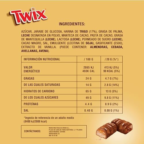 Vue 2 de Twix Minis Barres Chocolat