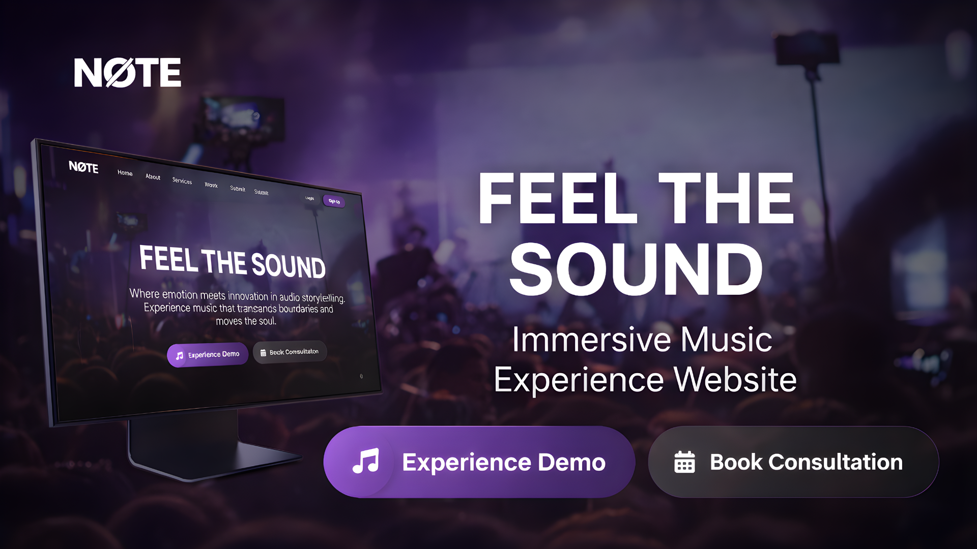 NØTE Cinematic Music Collective Website UI