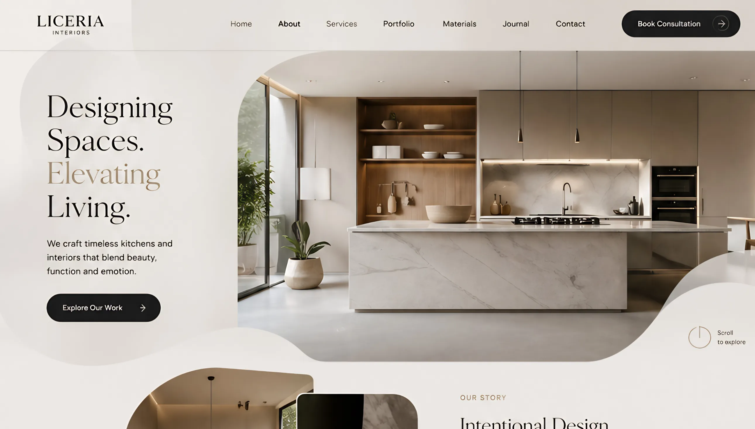 Liceria Interior Design Website UI