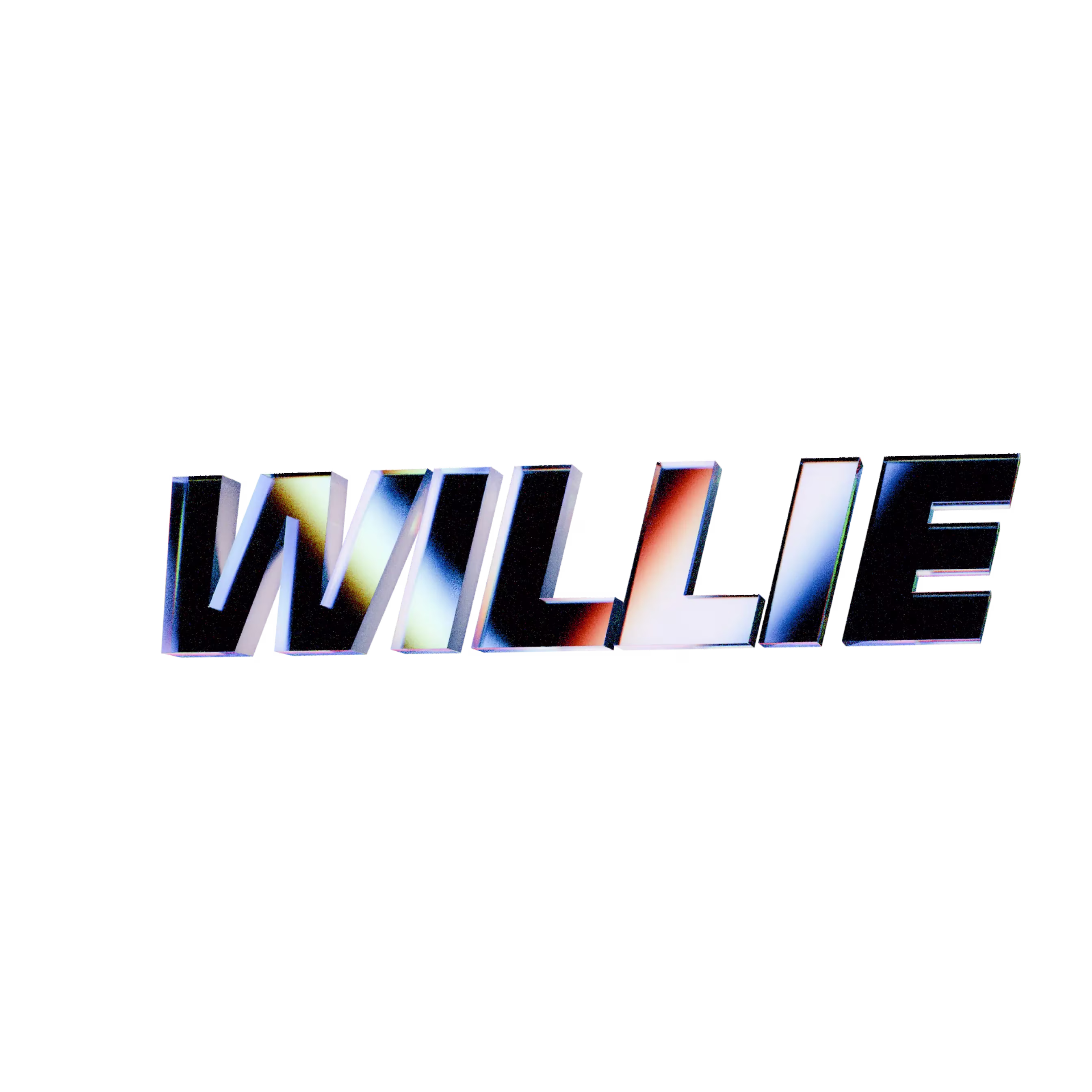 A 3D generated image of Willie's name