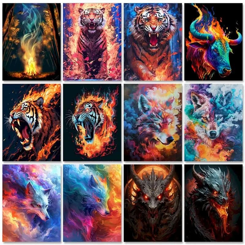 Peinture au numéro — Loup