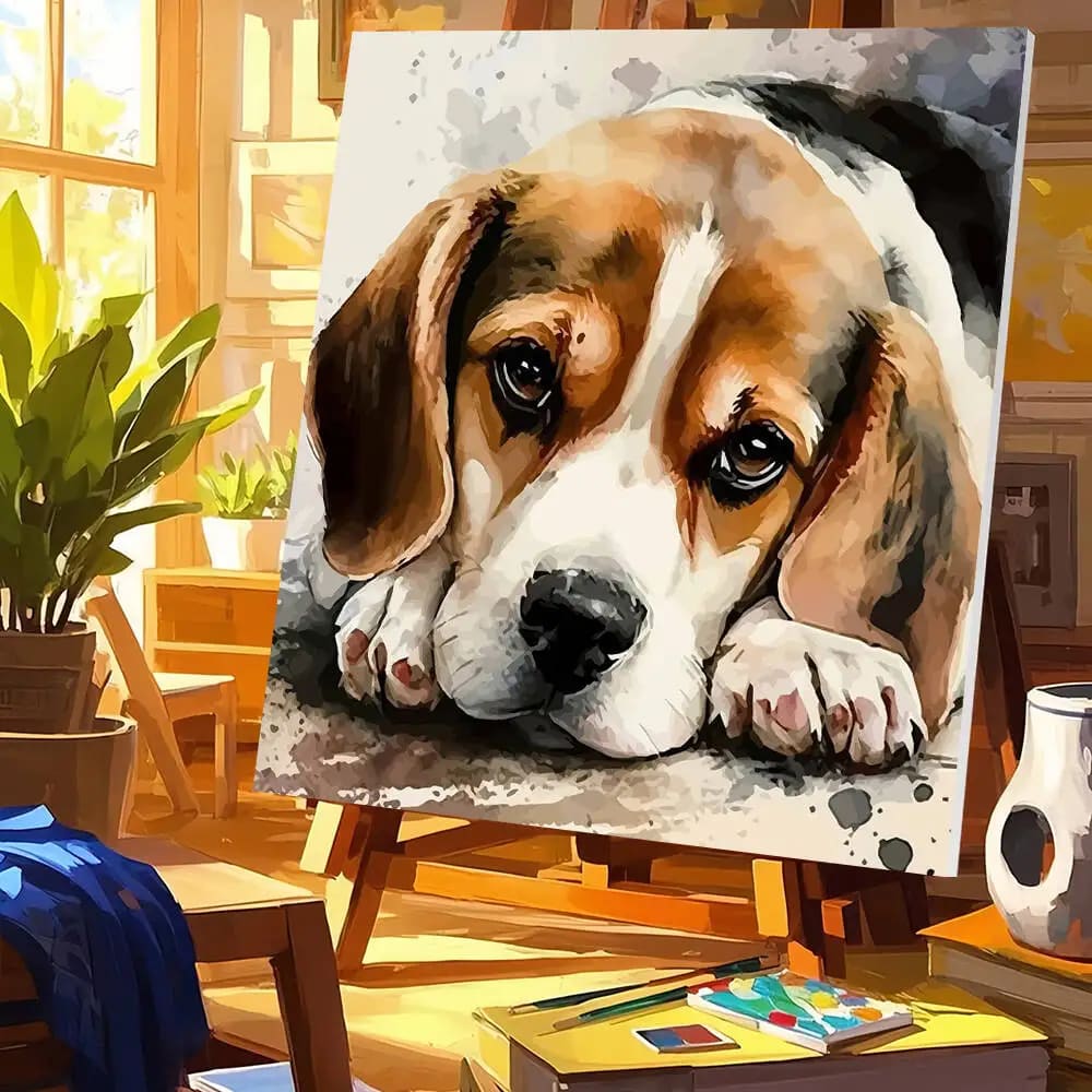Peinture au numéro — Chiot 9