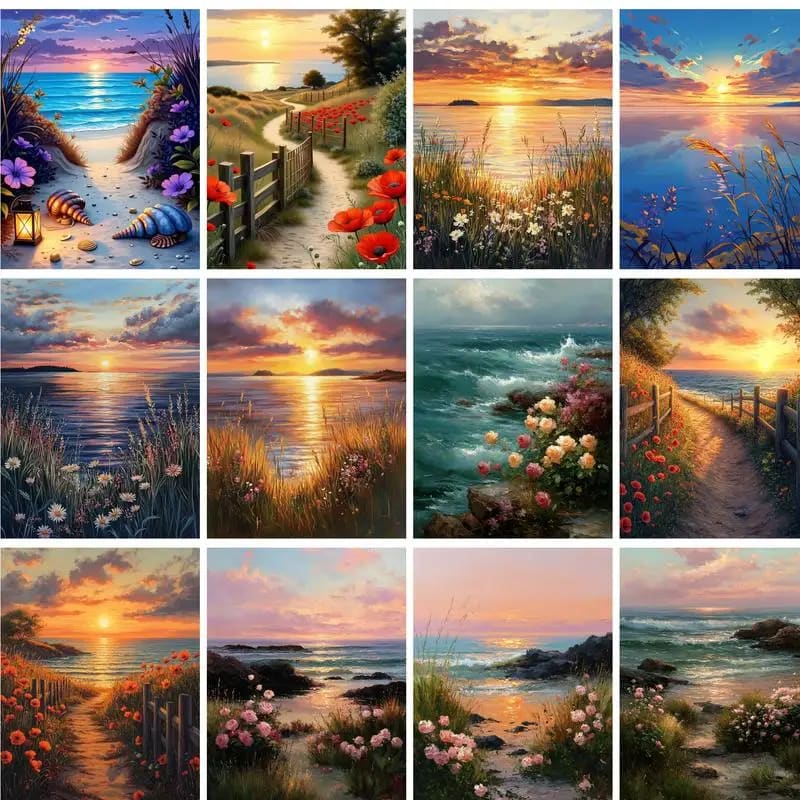 Peinture au numéro — Coucher de soleil 9