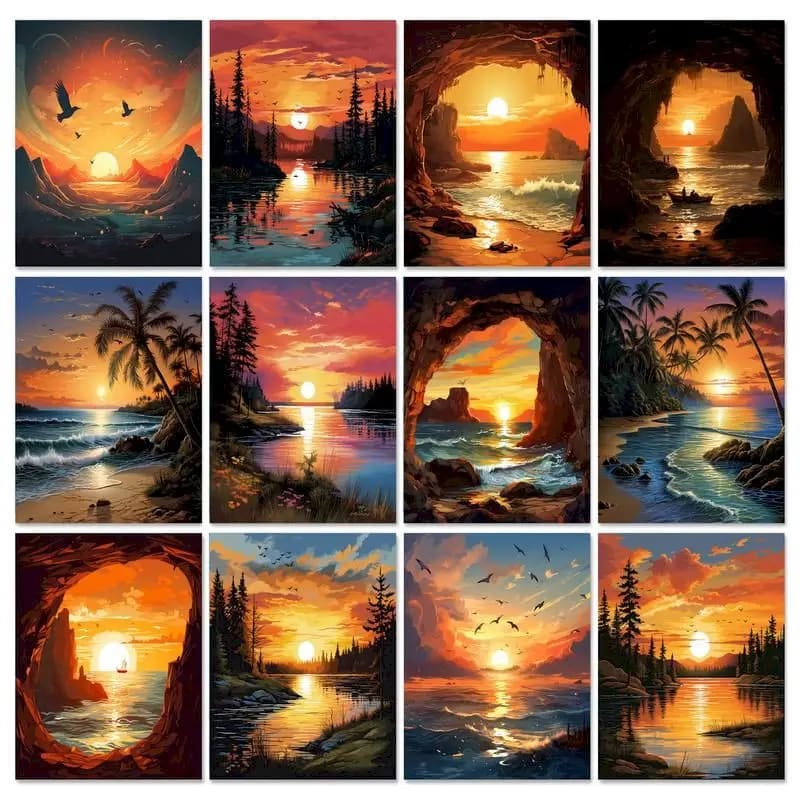 Peinture au numéro — Coucher de soleil 10