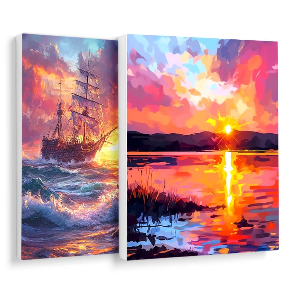 Peinture au numéro — Coucher de soleil 16