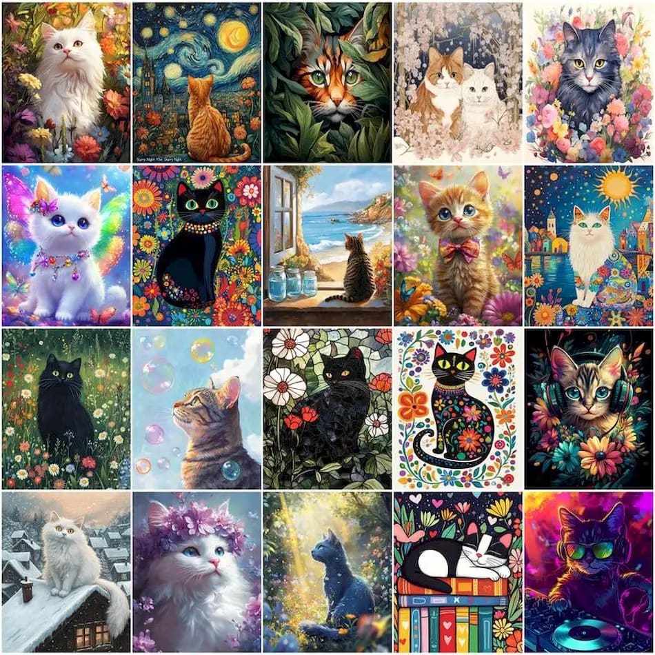 Peinture au numéro — Chat