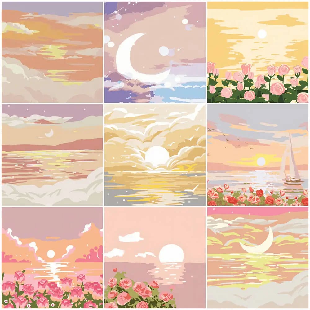 Peinture au numéro — Coucher de soleil 12