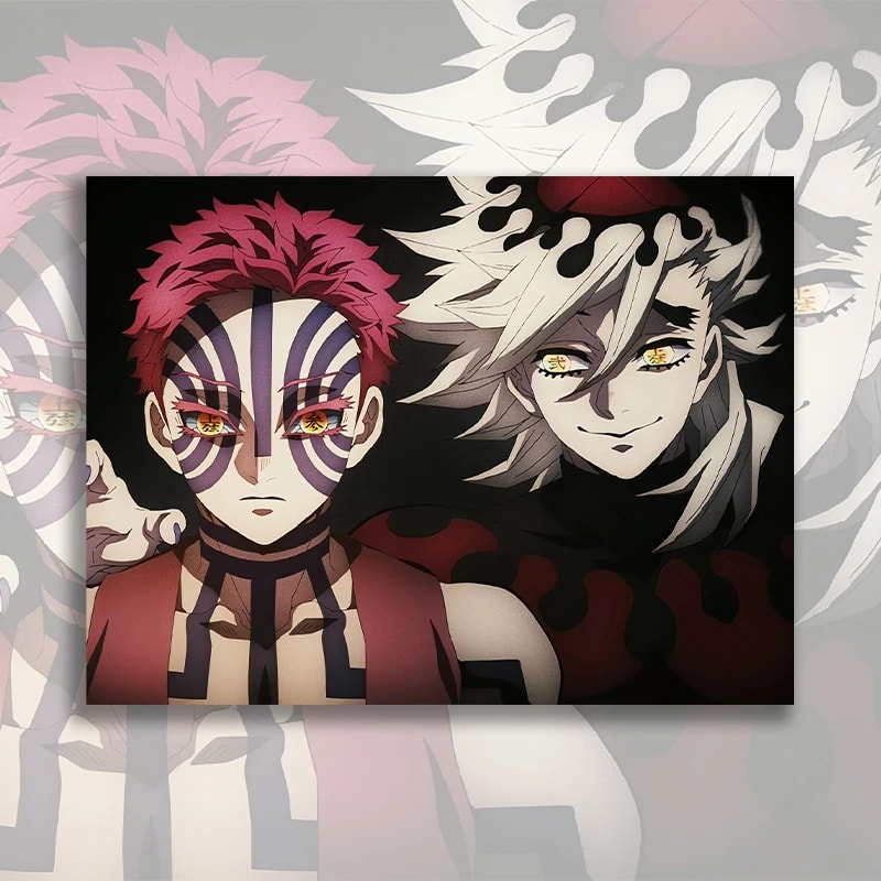 Peinture au Numéro — Akaza et Doma, lunes supérieures (Demon Slayer)