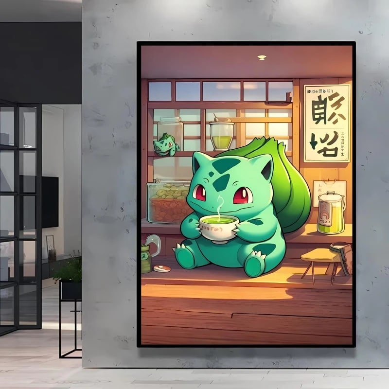 Peinture au Numéro — Bulbizarre buvant un thé (Pokémon)