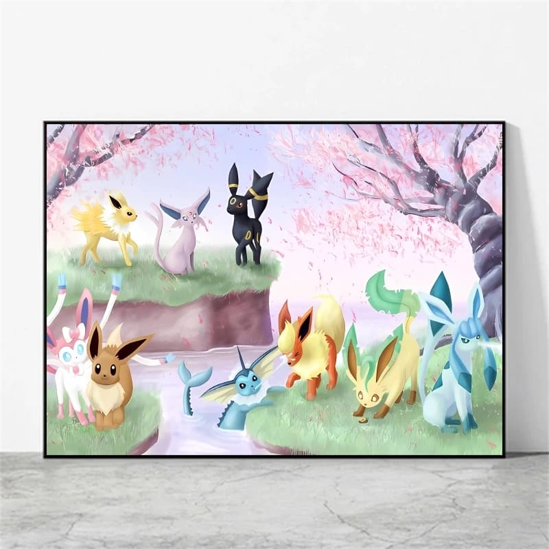 Peinture au Numéro — Évolitions au ruisseau des cerisiers (Pokémon)