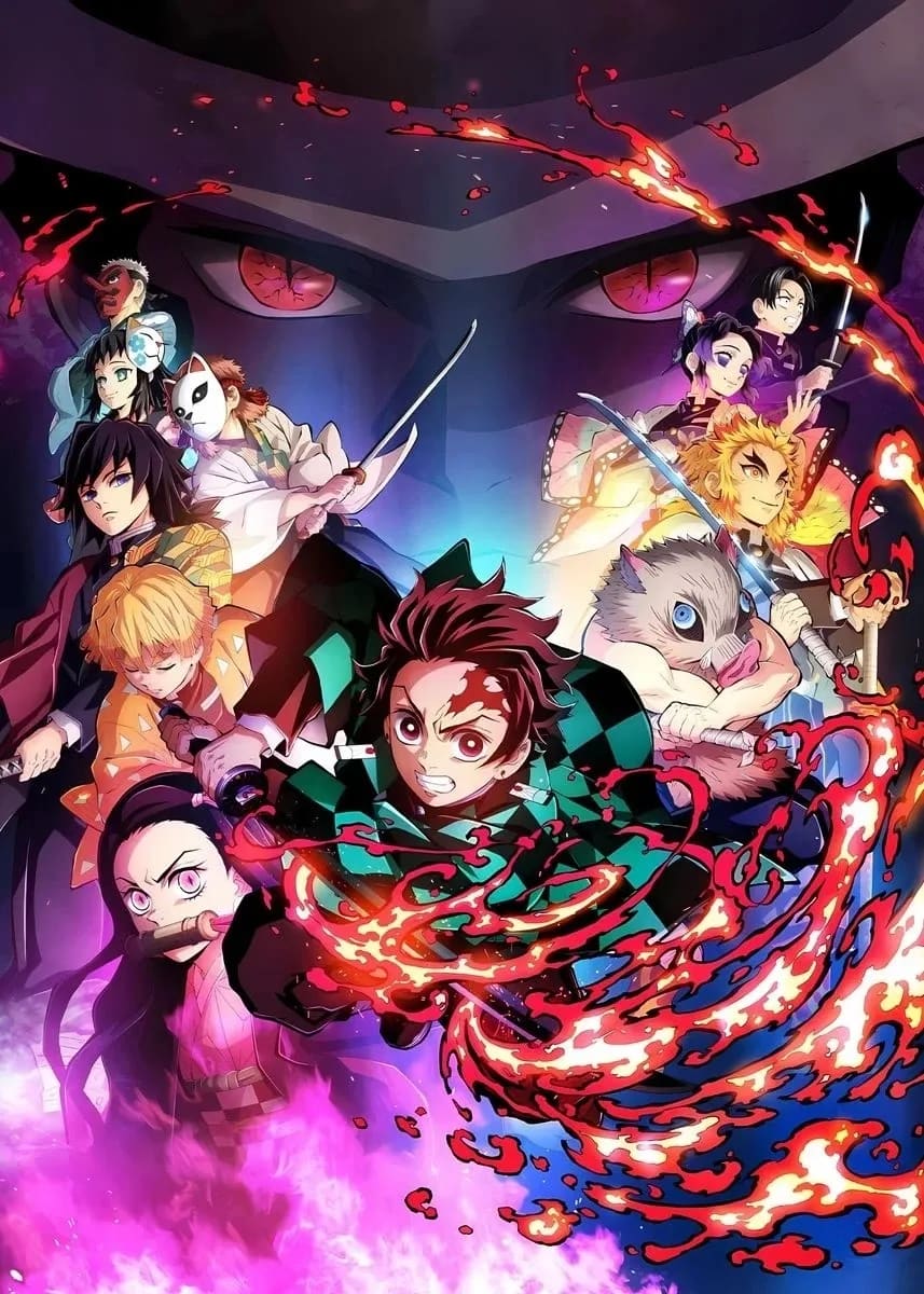 Peinture au Numéro — Tanjiro Kamado et Nezuko, l'équipe des pourfendeurs (Demon Slayer)