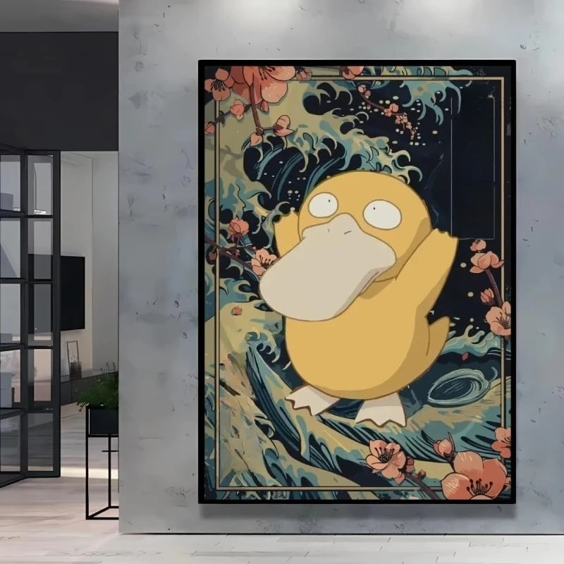 Peinture au Numéro — Psykokwak sur la grande vague (Pokémon)