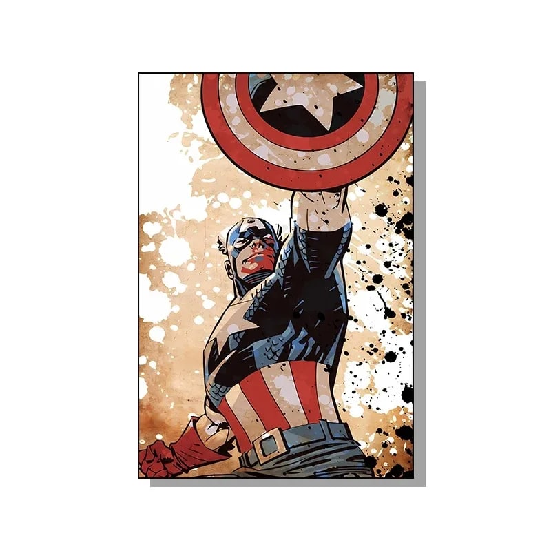 Peinture au Numéro — Captain America levant son bouclier, style pop-art (Marvel)