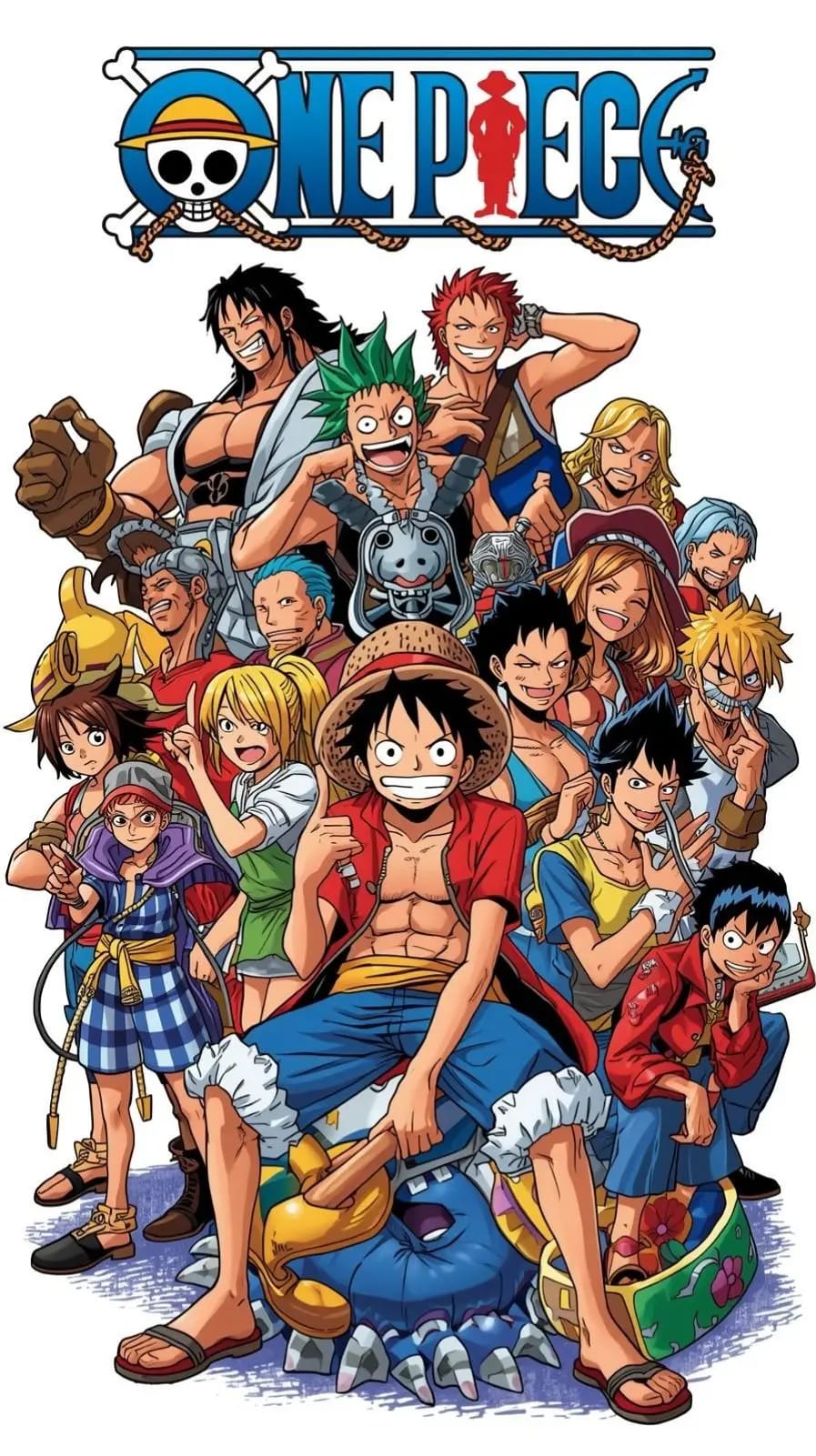 Peinture au Numéro — Équipage de Luffy réuni, fond blanc (One Piece)