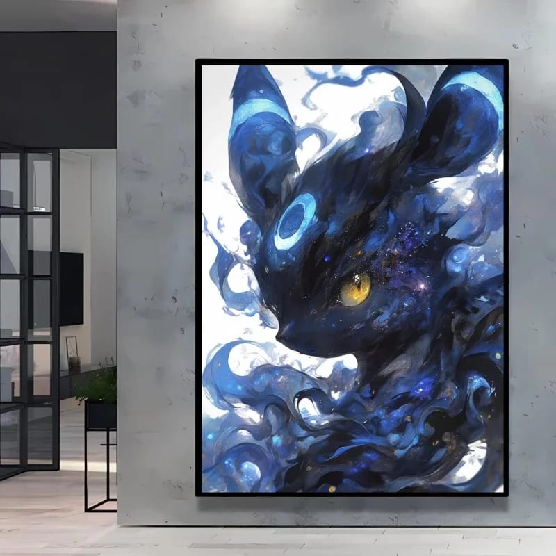 Peinture au Numéro — Noctali cosmique bleu (Pokémon)