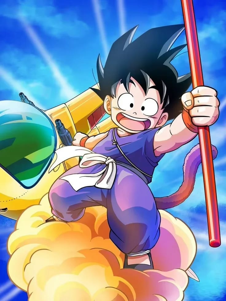 Peinture au Numéro — Petit Goku sur le Nuage Magique (Dragon Ball)