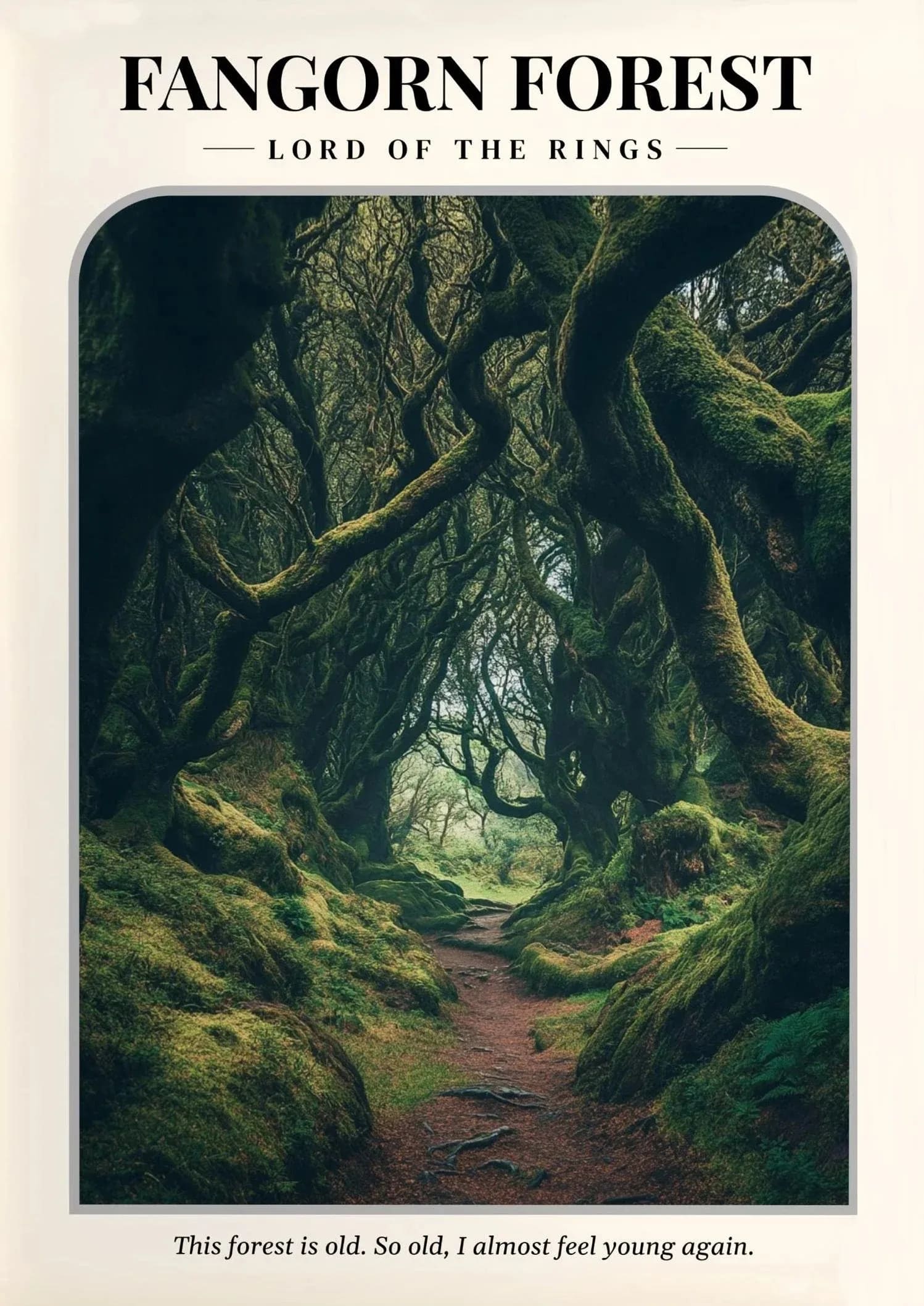 Peinture au Numéro — Forêt de Fangorn, sentier moussu (Le Seigneur des Anneaux)