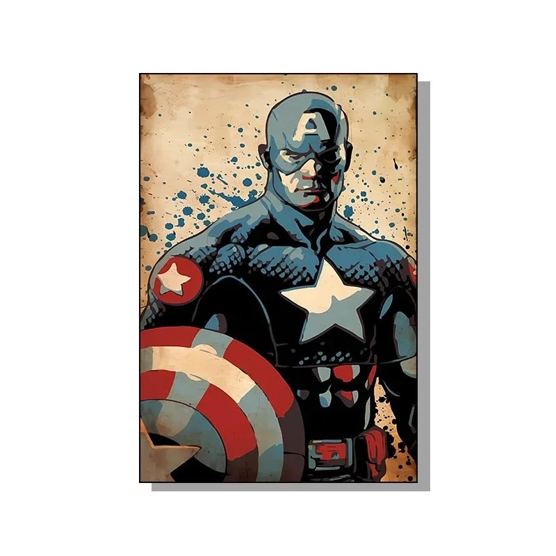 Peinture au Numéro — Captain America pensif, style pop-art (Marvel)